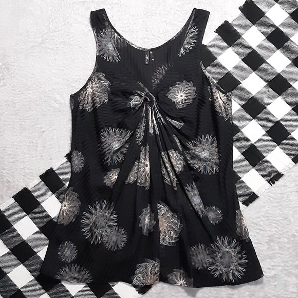 💞 XS | 7 For All Mankind | 100% Silk Twisted Chest Open-Flow Tank Top - Picture 1 of 8